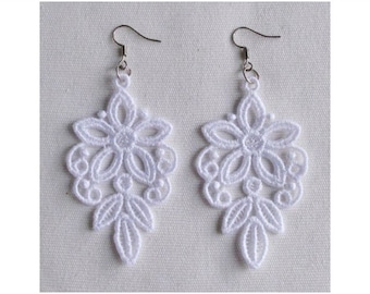 FSL Delicate Earrings - Free Standing Lace Machine Embroidery Designs Instant Download 4x4 hoop APE2206-006