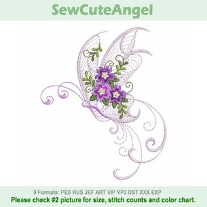 Rippled Butterflies 7 - Machine Embroidery Designs Instant Download 4x4 5x5 6x6 hoop APE3422-004