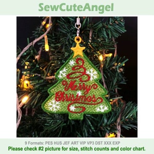 FSL Christmas Tree - Free Standing Lace Machine Embroidery Designs Instant Download 4x4 hoop APE3360-003