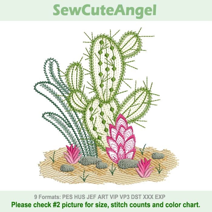 Cactus 2 - Machine Embroidery Designs Instant Download 4x4 5x5
