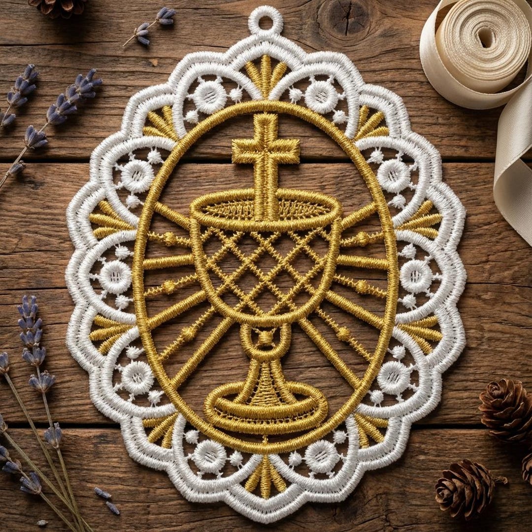 FSL Golden Cross Cup, Divine Chalice - Free Standing Lace Machine ...