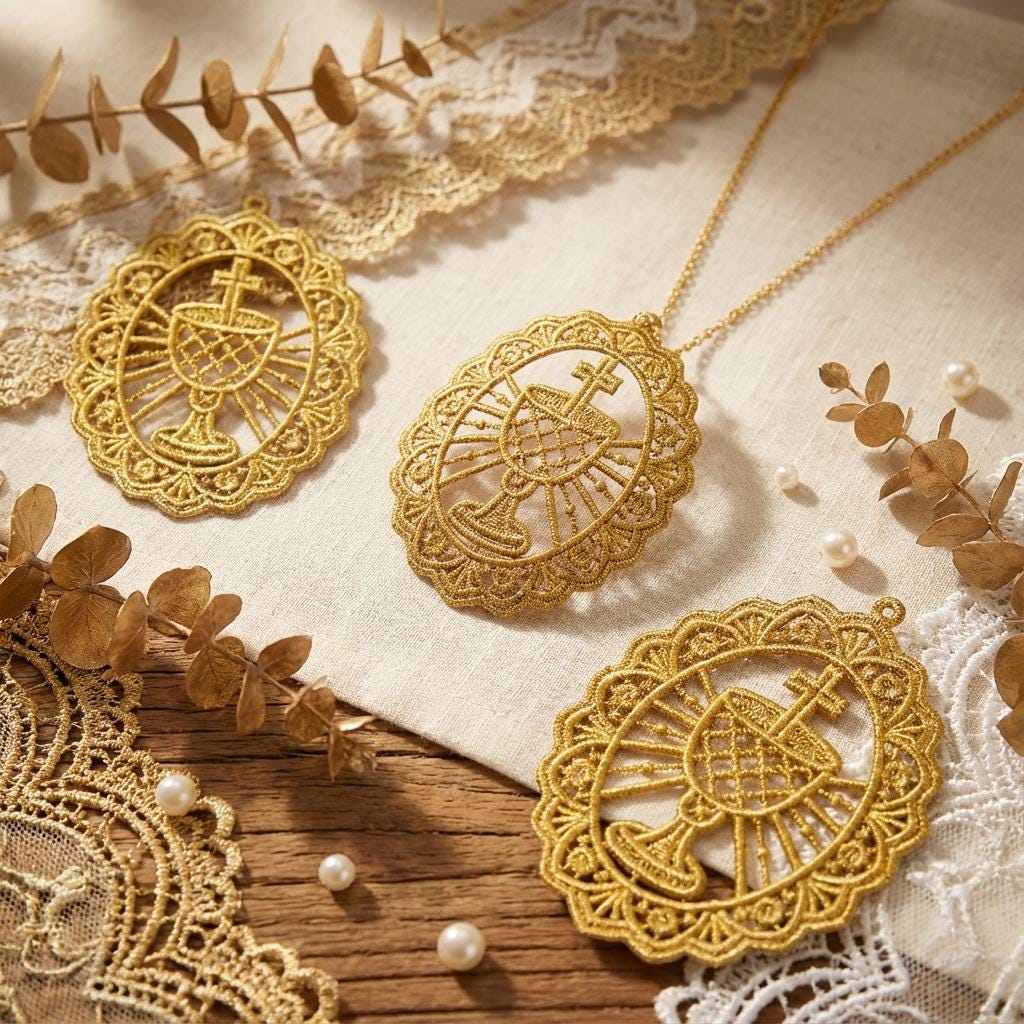 FSL Golden Cross Cup, Divine Chalice - Free Standing Lace Machine ...