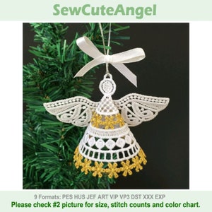 3D FSL Angel Ornament - Machine Embroidery Designs Instant Download 5x7 hoop APE2579-001