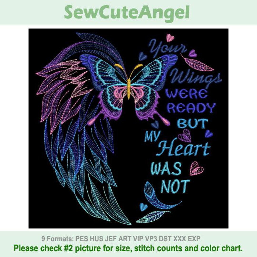 Angel Wings - Machine Embroidery Designs Instant Download 5x5 6x6 8x8 ...