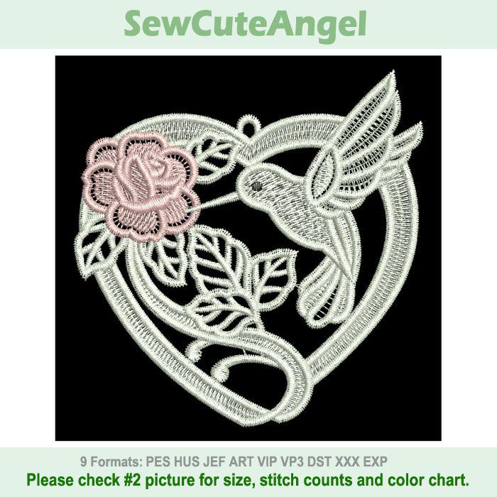 Swan Heart Harmony, Lovebirds Elegance, Nature - Free Standing Lace ...