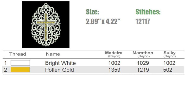 FSL Cross Ornament - Free Standing Lace Machine Embroidery Designs ...