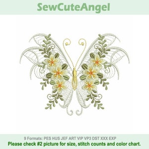 Rippled Butterflies 7 - Machine Embroidery Designs Instant Download 4x4 5x5 6x6 hoop APE3422-007