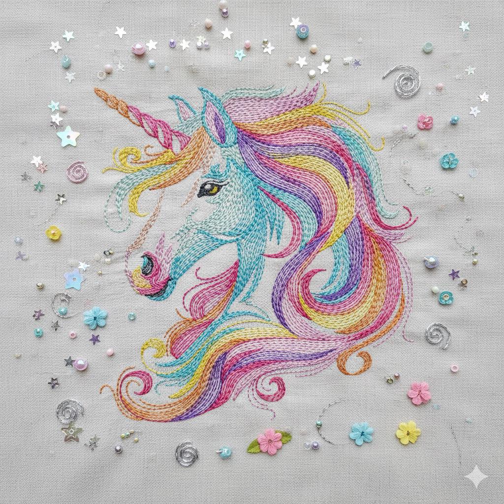 Majestic Rainbow Unicorn, Whimsical Dreamscape, Colorful Fantasy