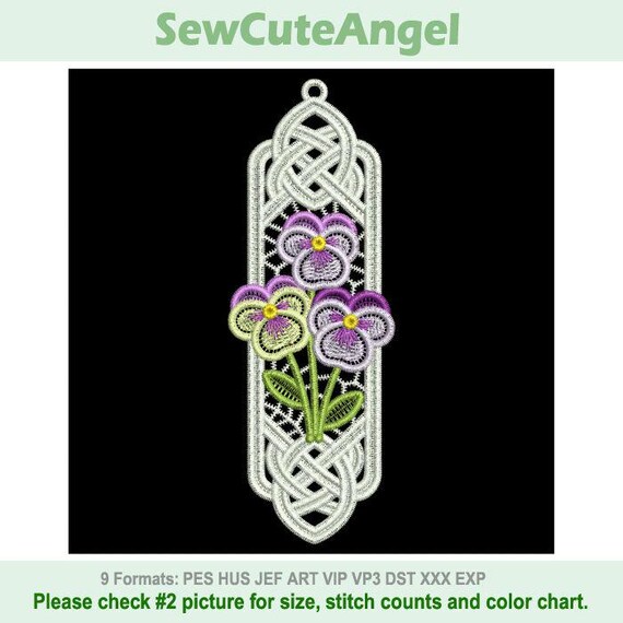 FSL Celtic Pansy - Free Standing Lace Machine Embroidery Designs