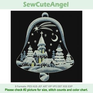 Winter Scenery - Machine Embroidery Designs Instant Download 5x5 6x6 8x8 hoop APE3514-001