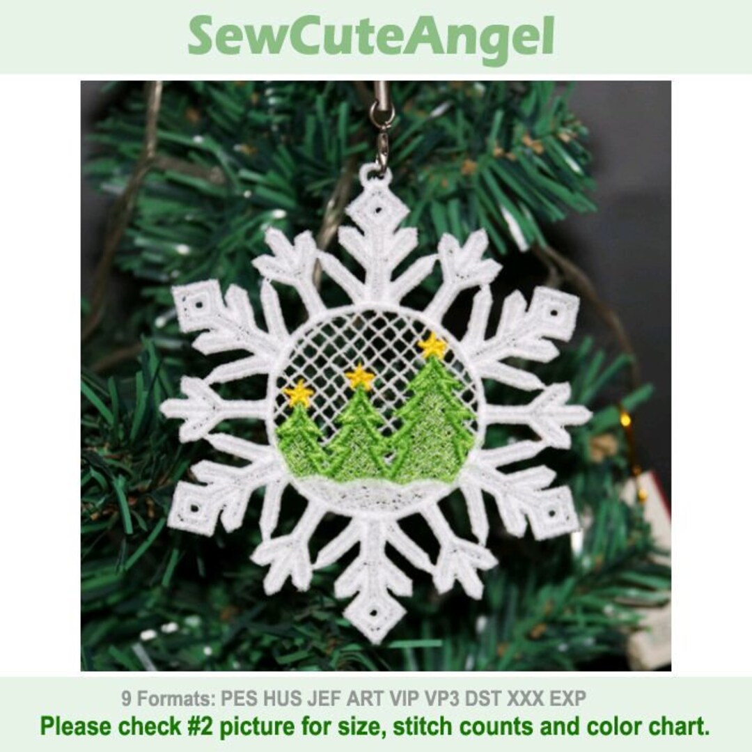 FSL Christmas Tree Snowflake Ornaments Free Standing Lace Machine
