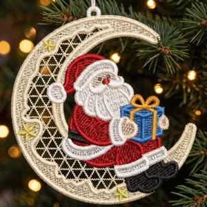 FSL Moonlight Santa, Gifted Moon, Santa's Lunar Pr - Free Standing Lace ...