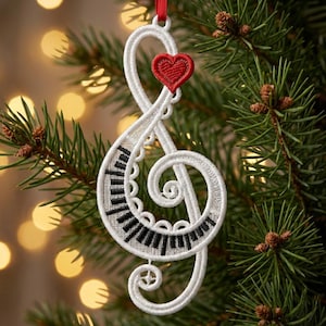 FSL Heart Melody, Piano Passion, Musical Love - Disegni per ricamo a macchina con pizzo autoportante, download immediato, telaio 6x6 SCA1239-002