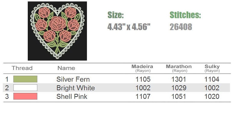 FSL Rose Heart, Romantic Bloom - Free Standing Lace Machine Embroidery ...
