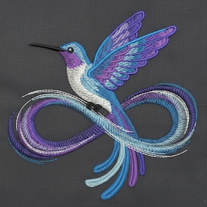 Colorful Hummingbird, Humming Infinity, Eternal Flight - Machine Embroidery Designs Instant Download 4x4 5x5 6x6 hoop SCA1027-010
