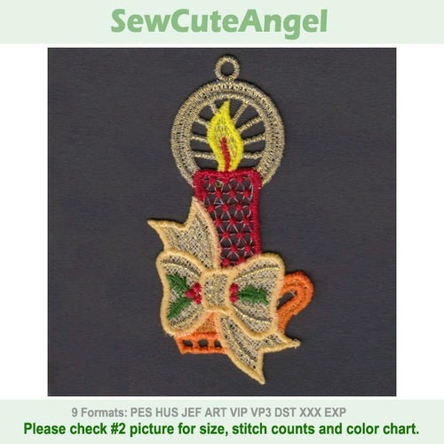 FSL Golden Christmas - Free Standing Lace Machine Embroidery Designs Instant Download 4x4 hoop APE2323-004