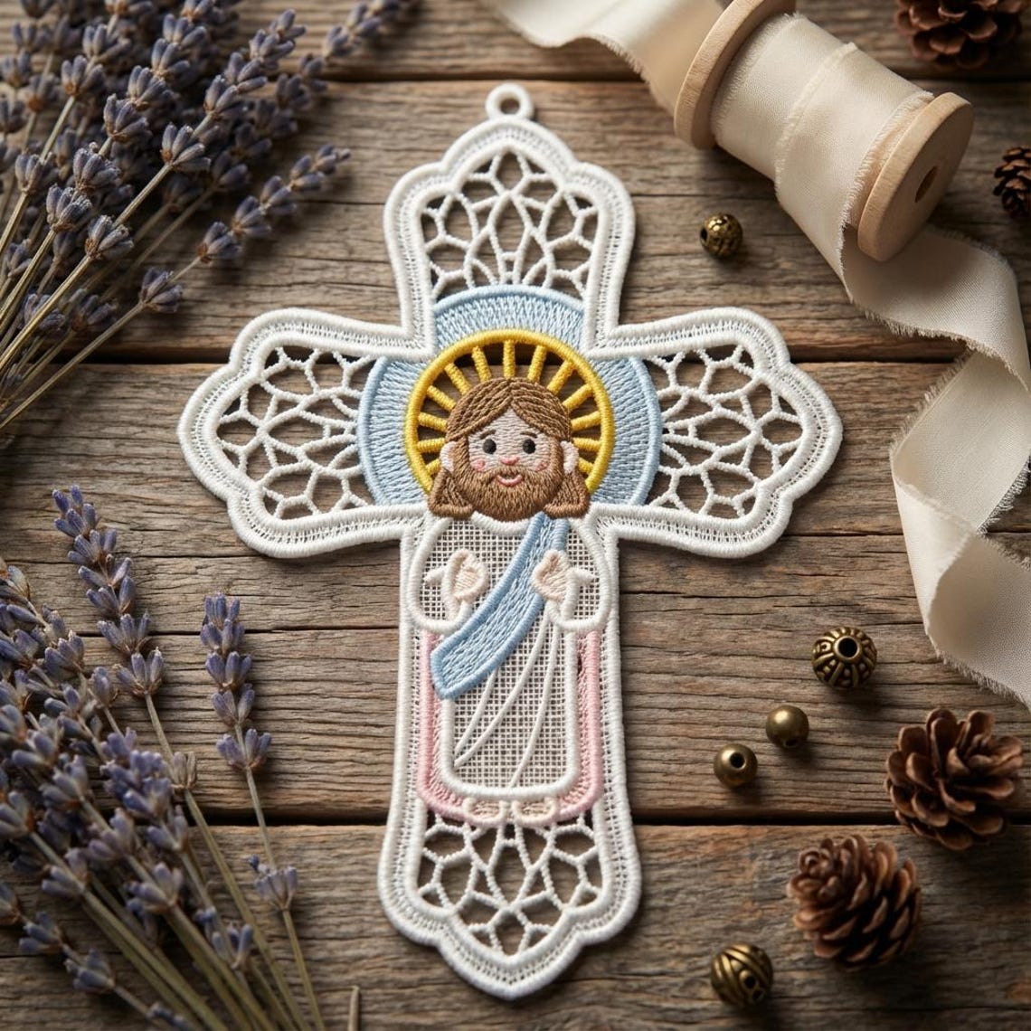 FSL Jesus Cross - Free Standing Lace Machine Embroidery Designs Instant ...