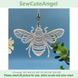 FSL Winged Wonder, Buzzing Beauty, Bee - Free Standing Lace Machine Embroidery Designs Instant Download 4x4 hoop SCA0229-005