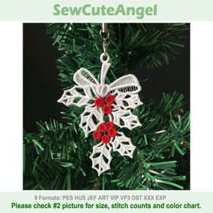 FSL Dazzling Christmas - Free Standing Lace Machine Embroidery Designs Instant Download 4x4 hoop APE2847-003