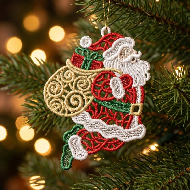 FSL Santa's Surprise, Festive Cheer, Jolly Gift Gi - Free Standing Lace ...