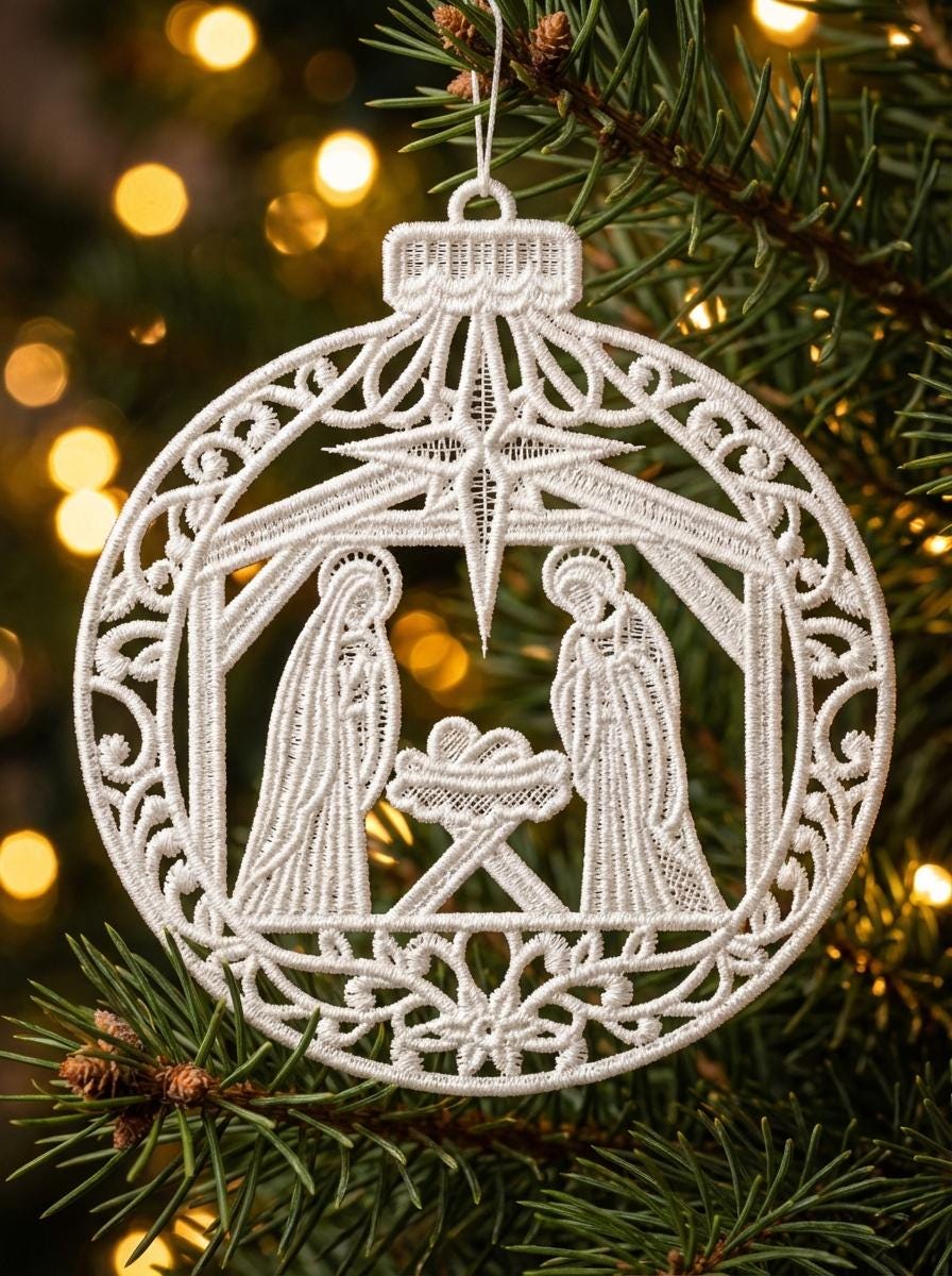FSL Nativity Scene Ornament, Christmas Ornament - Free Standing