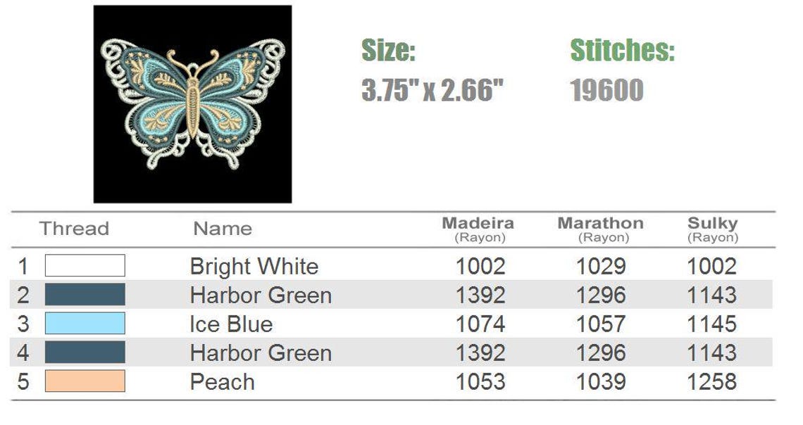 FSL Colorful Butterfly - Free Standing Lace Machine Embroidery Designs ...