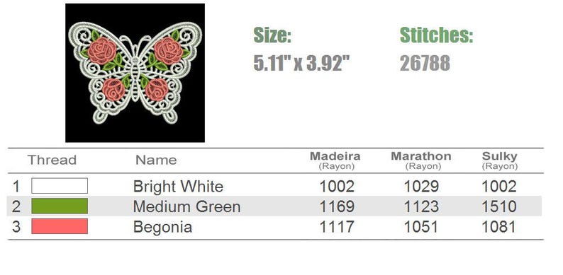 FSL Rosy Butterfly - Free Standing Lace Machine Embroidery Designs ...