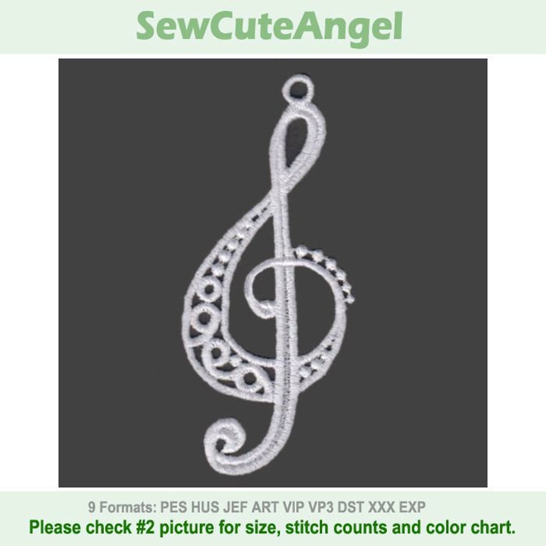 FSL Filigree Ornament Music Note - Free Standing Lace Machine ...