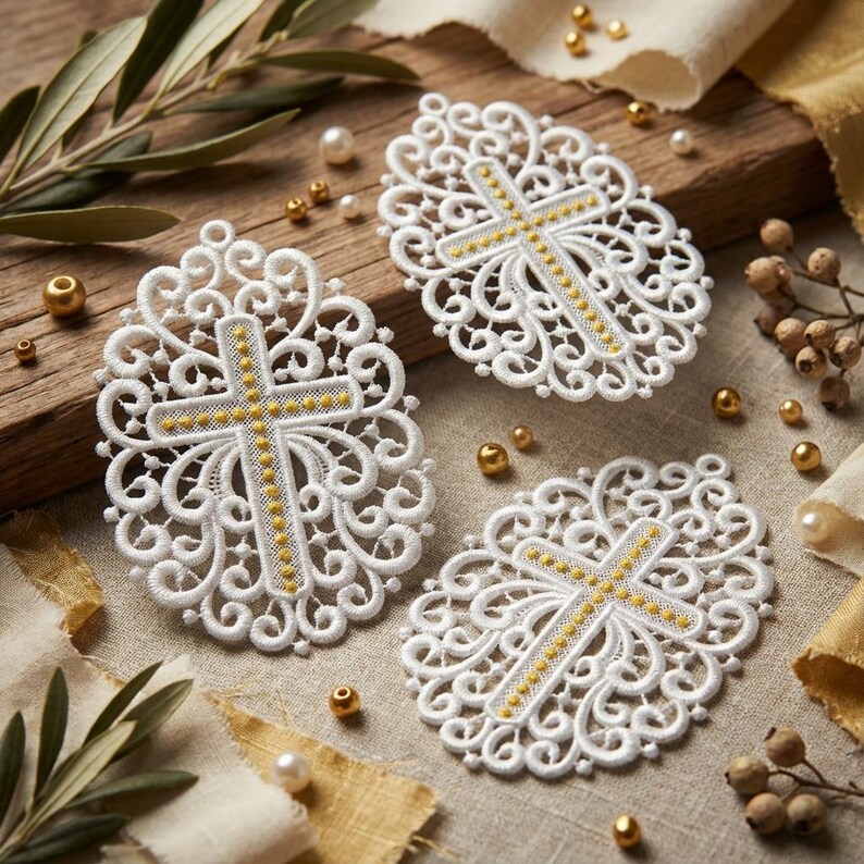 FSL Cross Ornament - Free Standing Lace Machine Embroidery Designs ...
