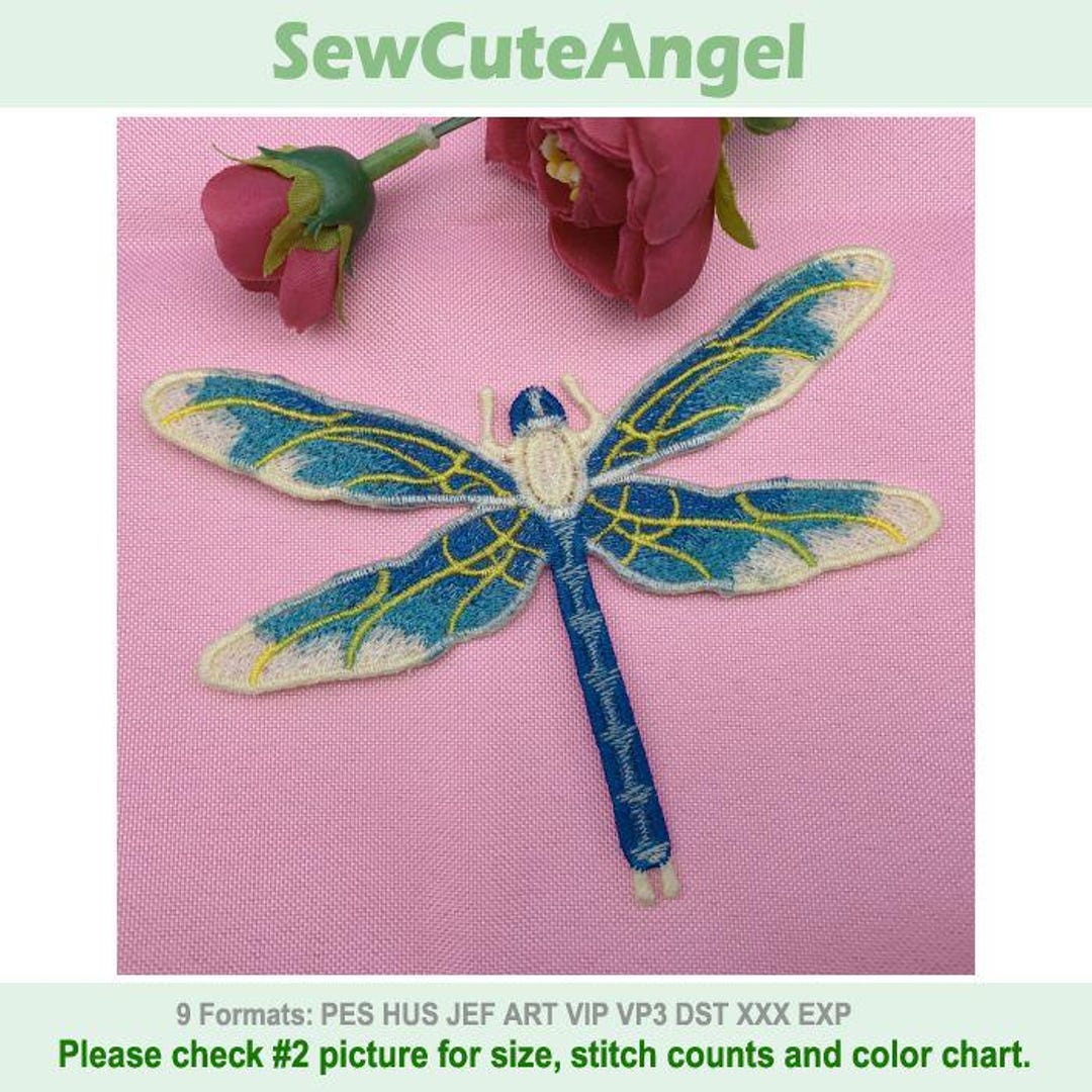 Dragonfly, Blue Sky, Floral Bliss, Serene Nature - Free Standing
