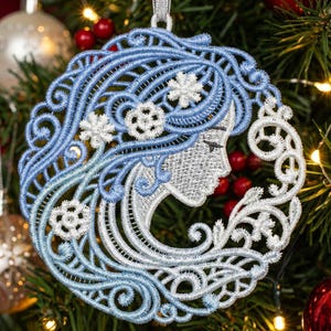 Beauté bleue FSL - motifs de broderie Machine dentelle sur pied, téléchargement immédiat cerceau 4 x 4 SCA0251-004