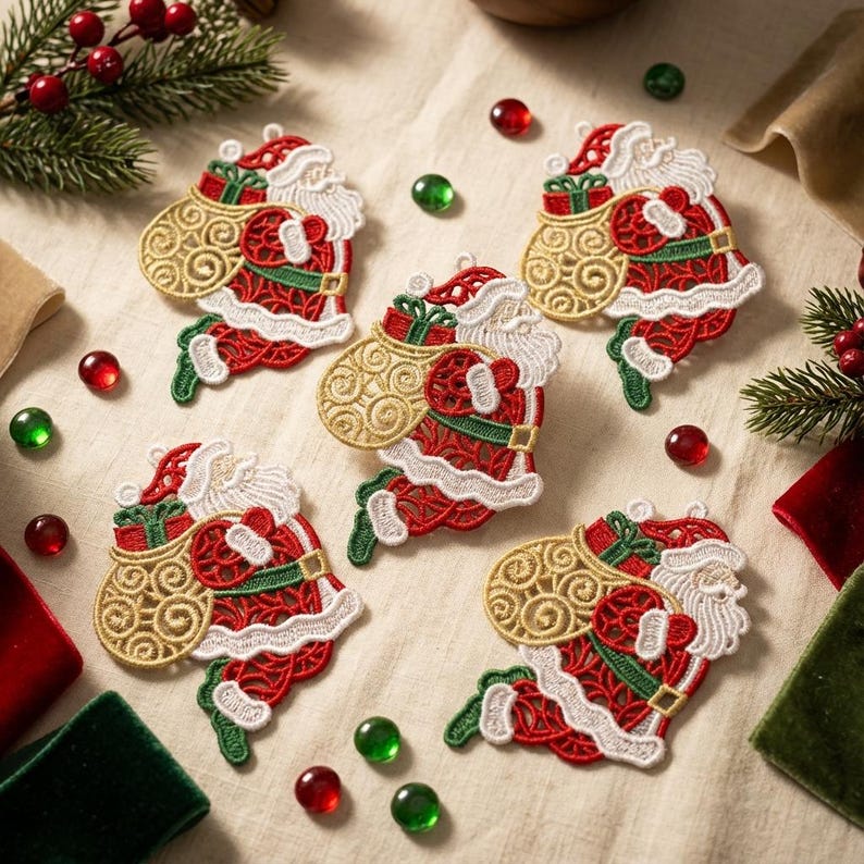 FSL Santa's Surprise, Festive Cheer, Jolly Gift Gi - Free Standing Lace ...