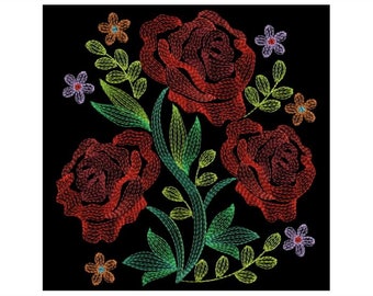 Blooming Garden, Roses - Machine Embroidery Designs Instant