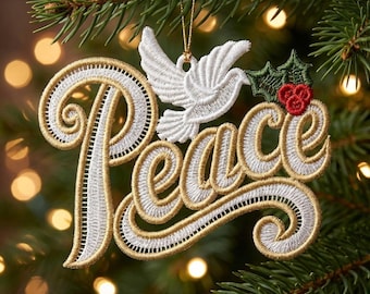 FSL Peace Dove, Holiday Harmony - Free Standing Lace Machine Embroidery Designs Instant Download 4x4 hoop SCA0210-005