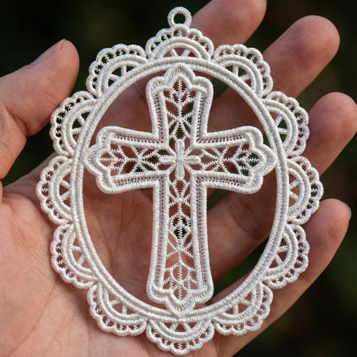FSL Cross Ornament - Free Standing Lace Machine Embroidery Designs ...