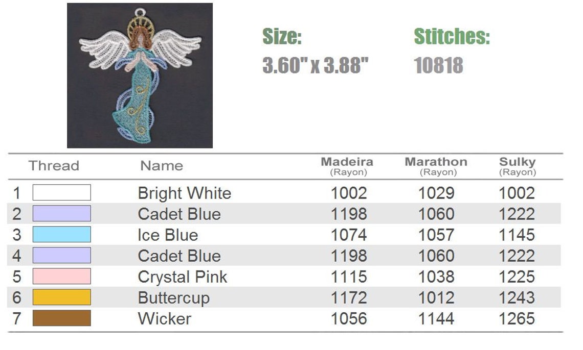 FSL Angel - Free Standing Lace Machine Embroidery Designs Instant ...