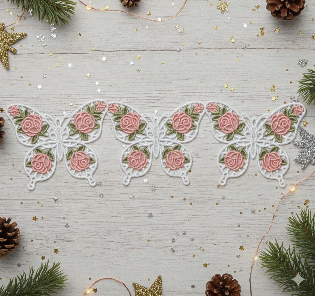 FSL Rose Butterfly - Free Standing Lace Machine Embroidery Designs ...