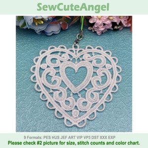 FSL Sweet Heart - Free Standing Lace Machine Embroidery Designs Instant Download 4x4 hoop APE3445-010