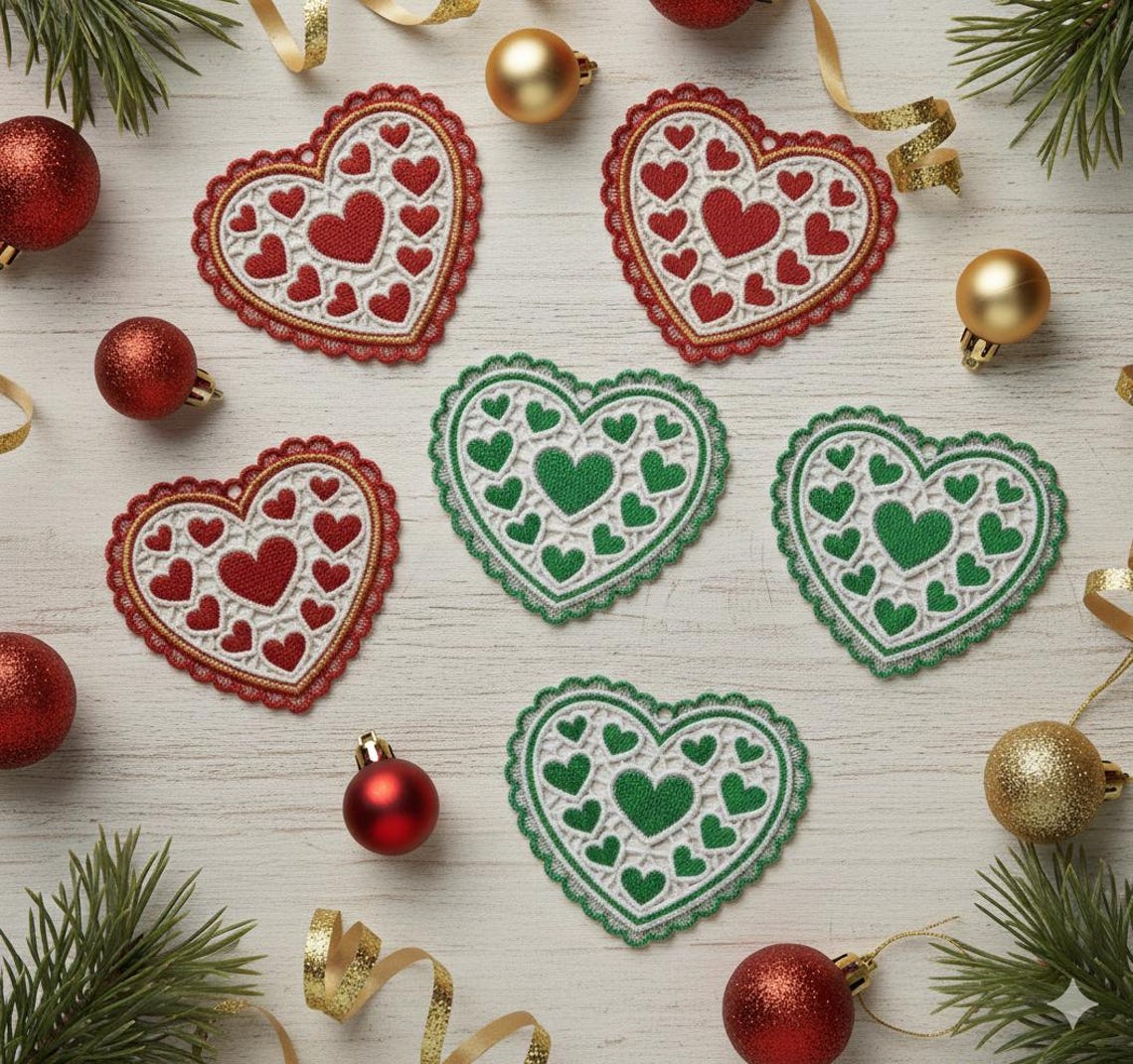 FSL Pink Heart - Free Standing Lace Machine Embroidery Designs Instant ...