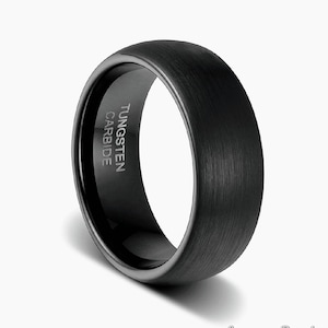 Mens black wedding ring, black tungsten ring, black band,mens womens wedding band, mens black ring, promise ring, anniversary ring for him,