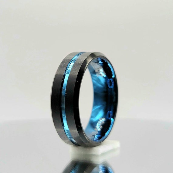 Tungsten Black Bev Edge Gents Ring Tungsten Black Bev Edge Gents Ring
