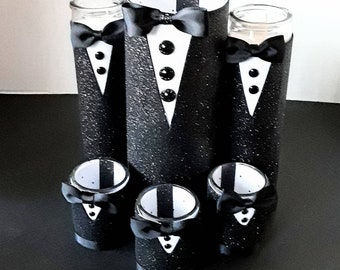 Affordable Men S 3pc Vase Set Groomsmen Centerpieces Etsy