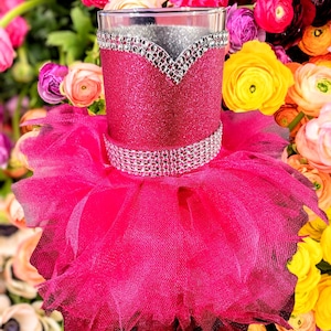 Hot Pink centerpiece,  Beautiful hot pink vase, Hot pink wedding centerpieces,  Hot pink party decorations, Hot pink birthday gift
