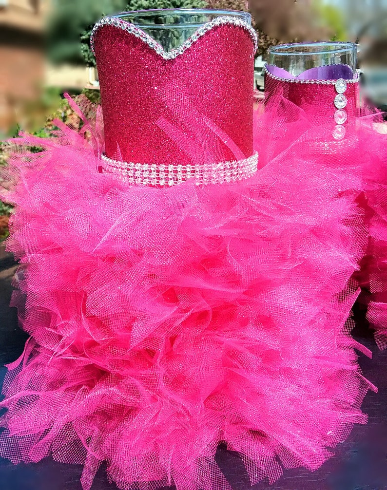 Hot Pink centerpiece Beautiful hot pink vase Hot pink Etsy