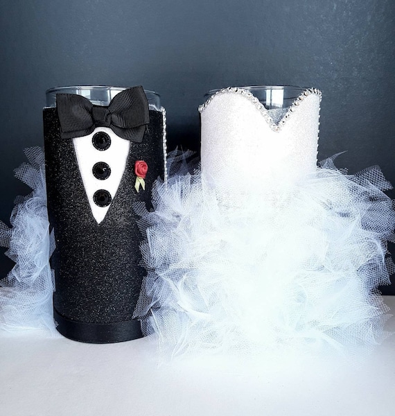 Beautiful Bride And Groom Wedding Centerpieces Wedding Etsy