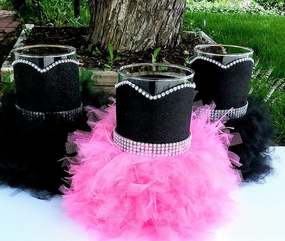 6 Pcs. Pink and Black Centerpiece Set, Pink and Black Birtday Party  Decorations, Wedding Centerpieces in Black Andpink, Black and Pink Party -   Denmark