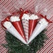 5pc Hot chocolate cones | Hot cocoa stocking stuffers | Red and white cocoa gifts | Gift for neighbors | Gift for teachers | Snowman soup