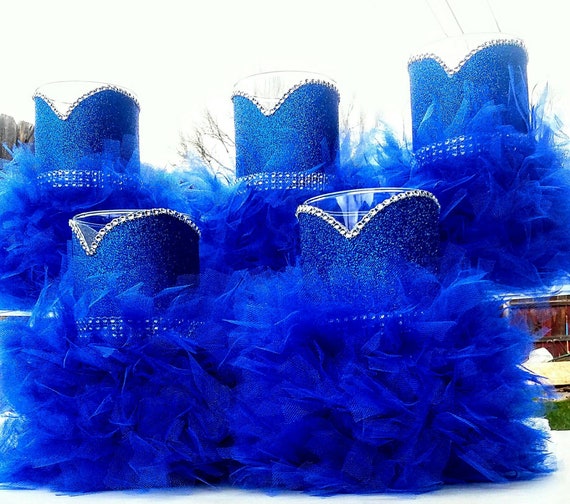 Royal Blue Wedding Centerpiece Vase Royalty blue wedding Etsy