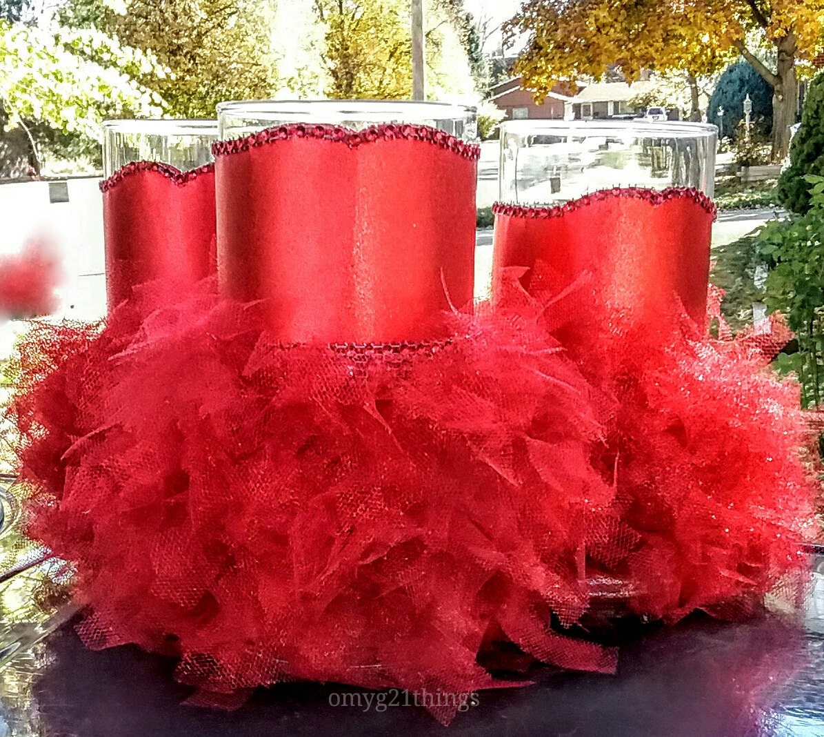 Red centerpieces Red wedding centerpieces Red party Etsy