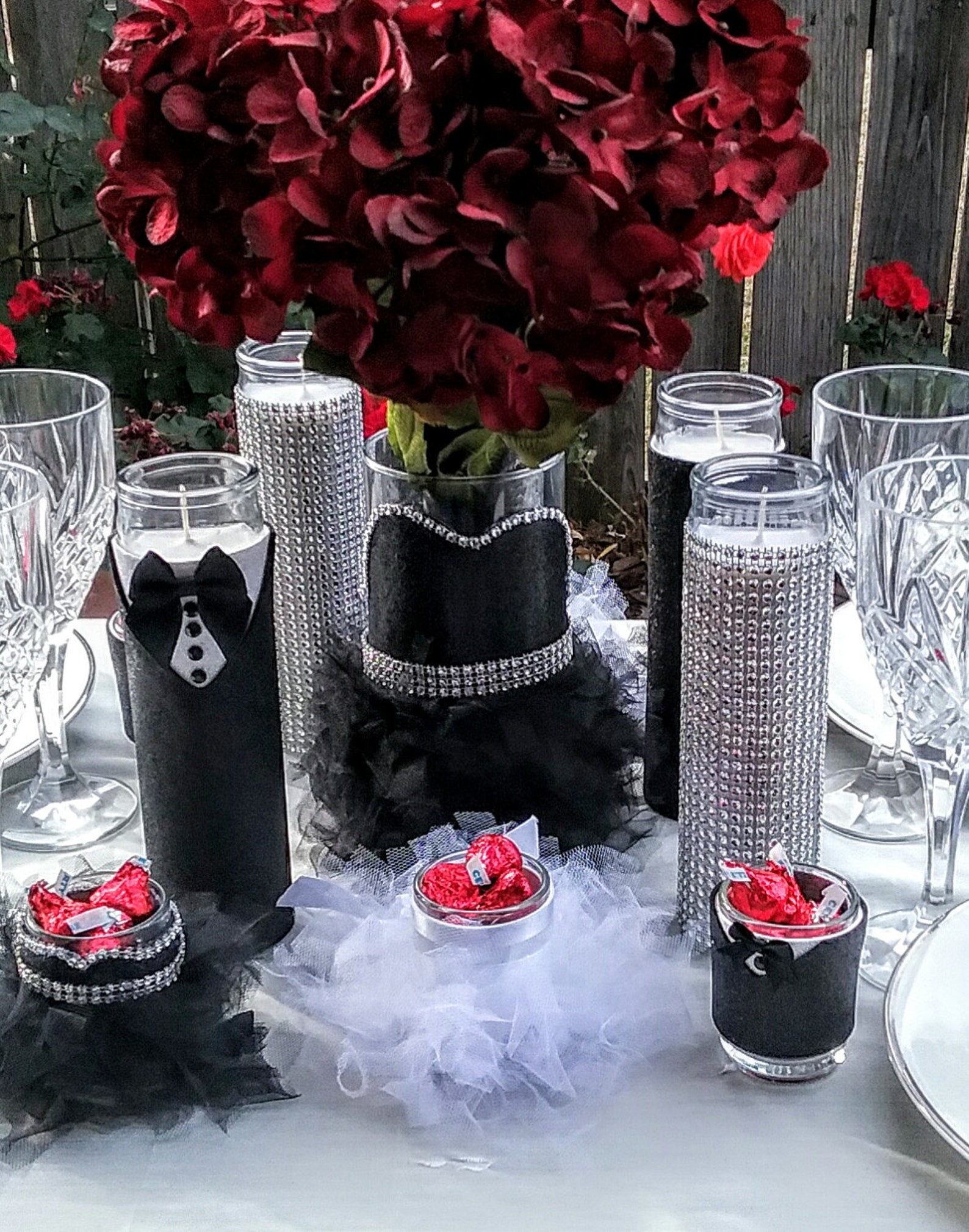 Black wedding centerpieces Vase Little black dress vase Etsy